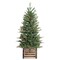 Haute Decor 4 Foot Pre-lit Asheville Artificial Fir Christmas Potted Tree with 100 Soft White Lights - Artificial Christmas Tree in Wooden Crate